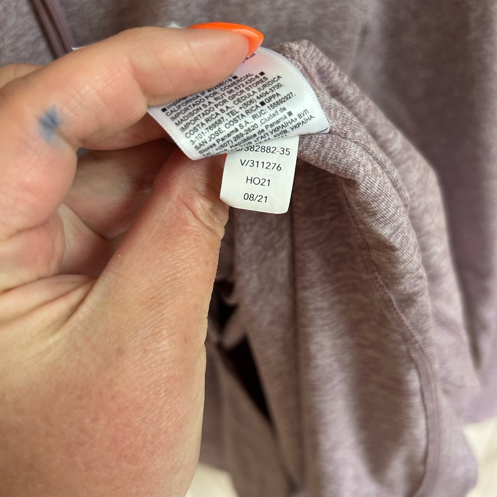Athleta Uptempo Hoodie Sweatshirt SZ Large  color : Agate‎ Purple/ Shark Grey - Picture 6 of 7